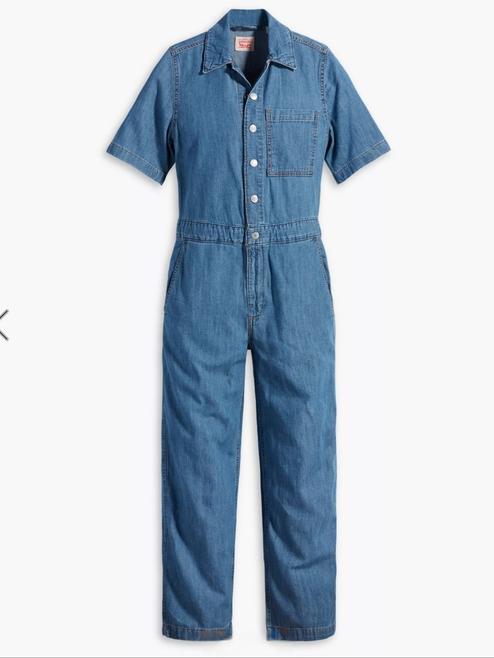 Levi's Women's Blue Denim Standard Fit One-Piece Short-Sleeve Coveralls (NWT) - Picture 2 of 14